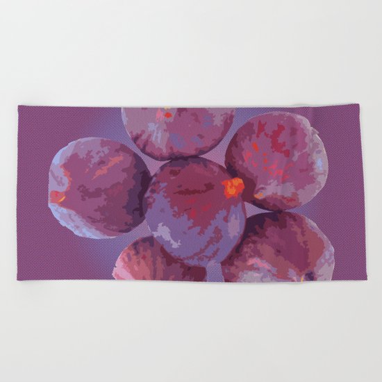 purple figs Beach Towel