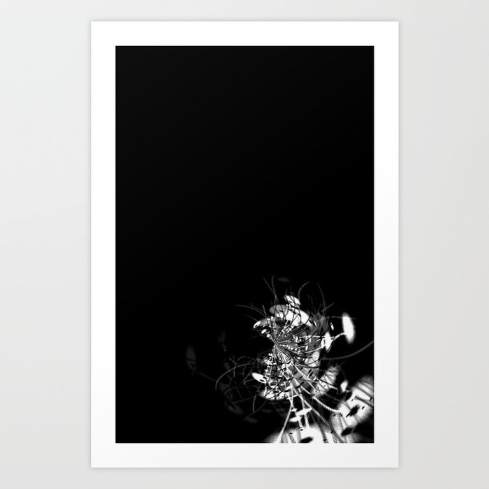 Datadoodle Flowers B/W Art Print