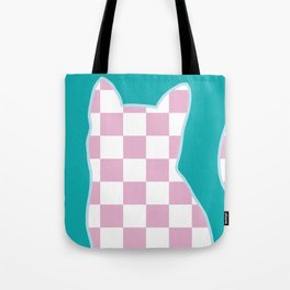 Checked cat meow 1 Tote Bag