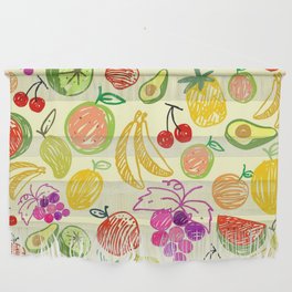 Colorful Fruit Doodle Wall Hanging
