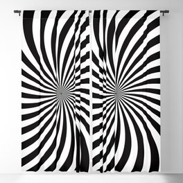 Black & White Spiral  Blackout Curtain