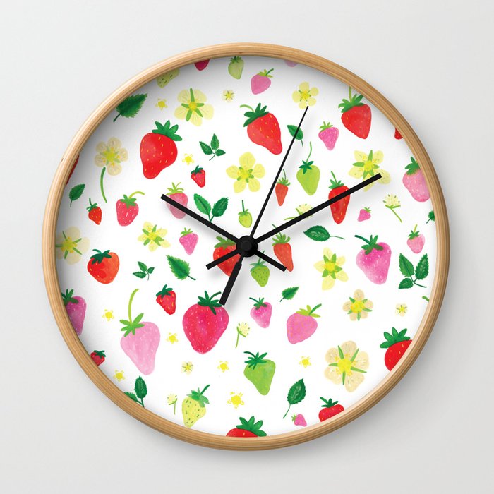 Summer Strawberry Fields Wall Clock