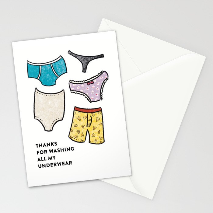 Thanks for Washing My Underwear Stationery Cards by Tagidi Studios
