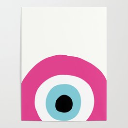 Neon Pink Evil Eye Nazar Poster