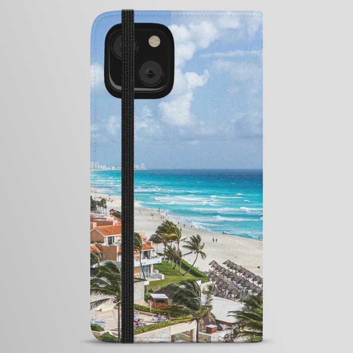 Mexico Photography - Exotic Beach By The Blue Ocean Water iPhone Wallet Case