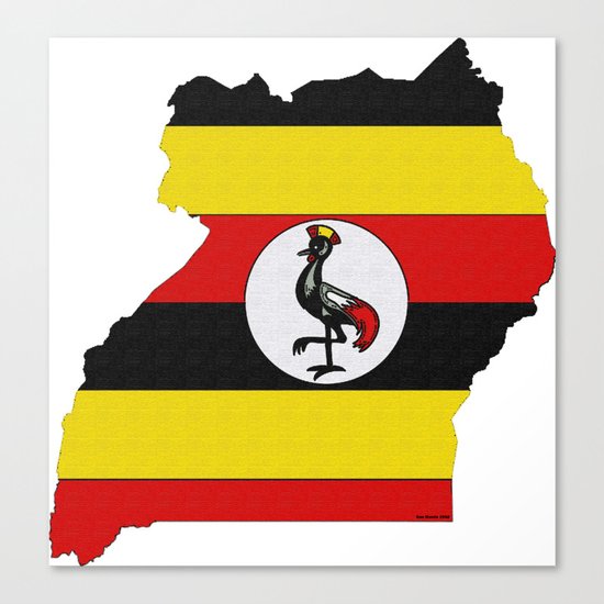 Uganda Map with Ugandan Flag Canvas Print by havocgirl ...
