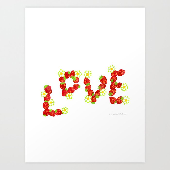 Original Strawberry Love Art Print