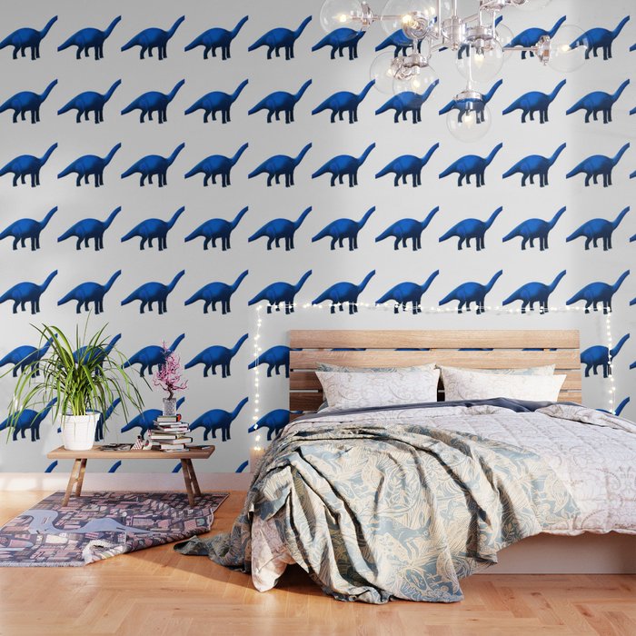 Blue Dinosaur Brachiosaurus Or Apatosaurus Wallpaper By