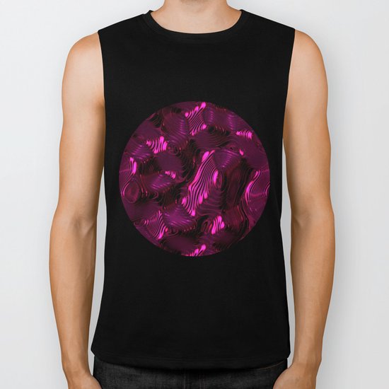 Pink Metal techno surface Biker Tank