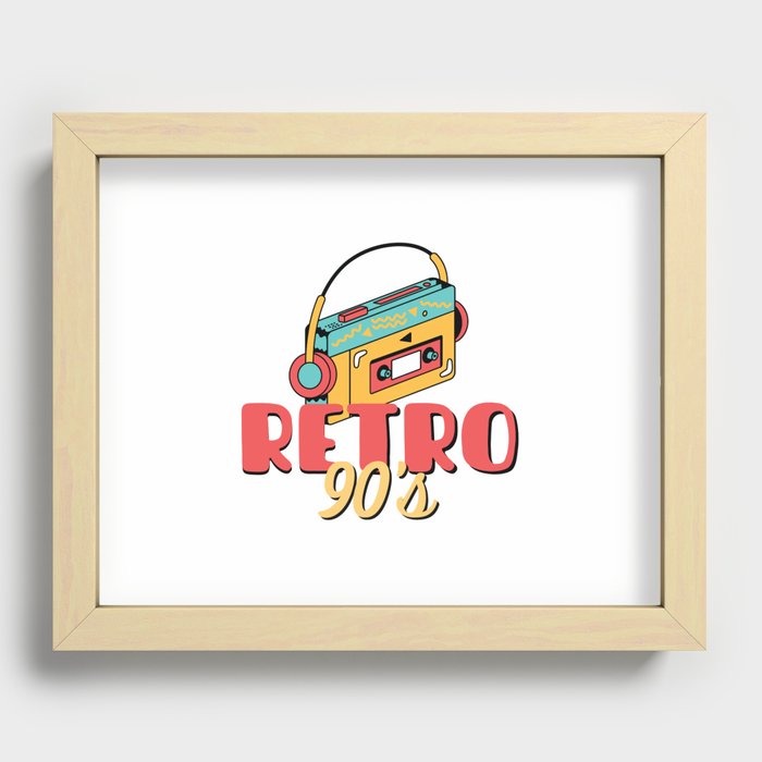 Retro Music Player - Retro 90's illustration Recessed Framed Print