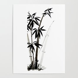 Black Bamboo - Ink - no Cally Poster
