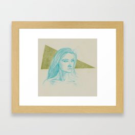 Woman in Blue Framed Art Print