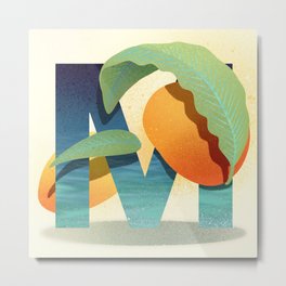 Mango Metal Print | Curated, Water, Digital, Typography, Graphicdesign, Type, M, Mango, Procreate, Tropical 