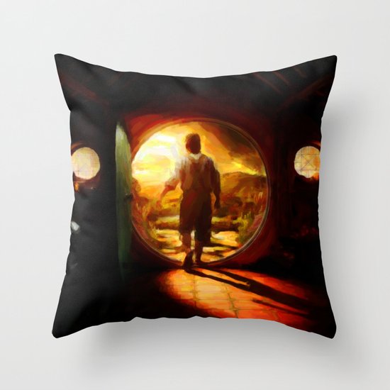 Bilbo's Journey - Painting Style Throw Pillow