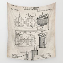 Brewery Patent - Beer Art - Antique Wall Tapestry