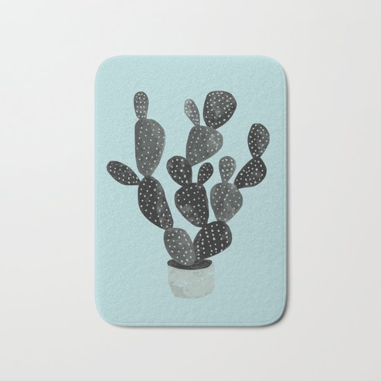 Monday blue cactus pricks Bath Mat