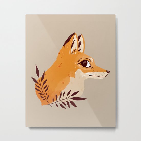 Fox Familiar Metal Print