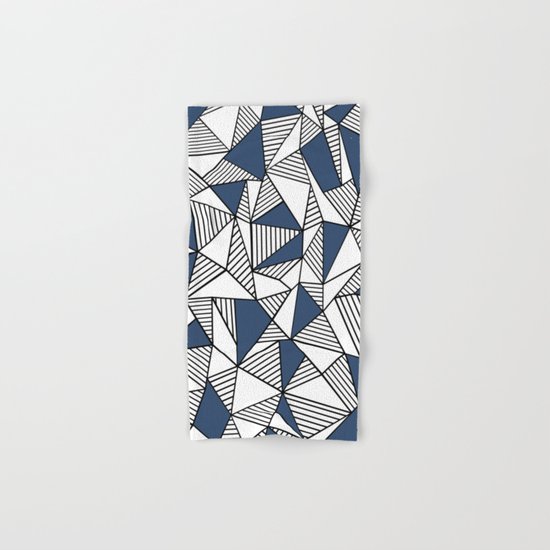 Abstraction Lines with Navy Blocks Hand & Bath Towel