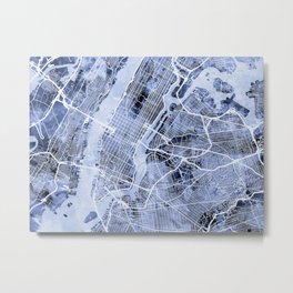 New York City Street Map Metal Print | Watercolour, Newyorkcitymap, Newyorkprint, Newyorkposter, Citymap, Newyork, Unitedstates, Newyorkcanvas, Michaeltompsett, Mappainting 