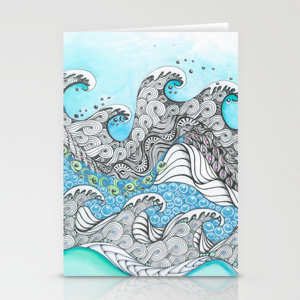 Wave Action Stationery Cards