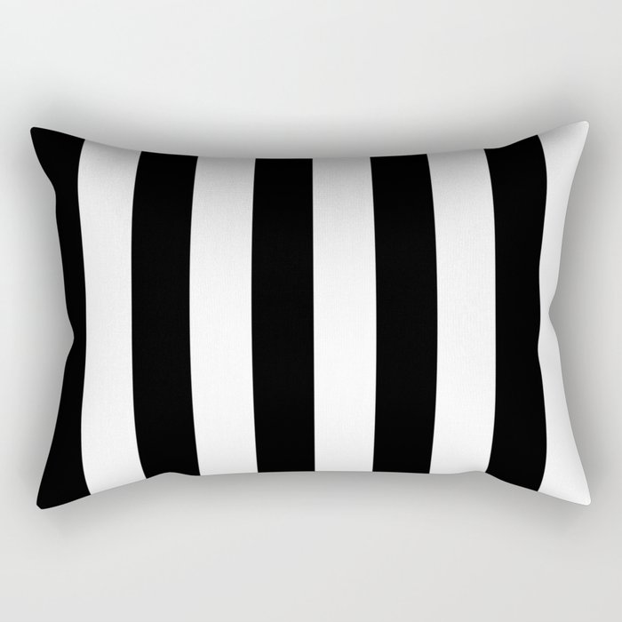 Black & White Vertical Stripes - Mix & Match with Simplicity of Life Rectangular Pillow