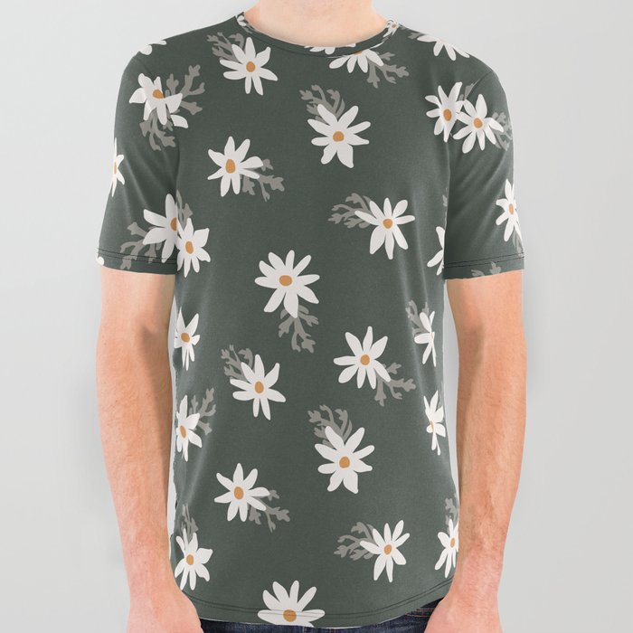 springtime daisies// forest green // by Ali Harris All Over Graphic Tee