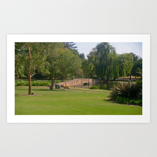 Bridge over Pond Art Print
