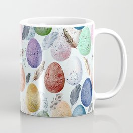 Pattern with eggs and feathers. Coffee Mug