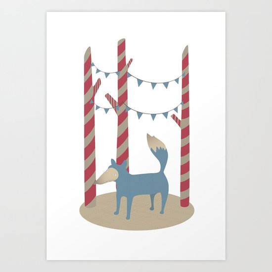 Blue Wolf Art Print