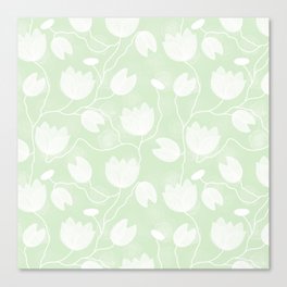 Lotus Vine-Green Canvas Print