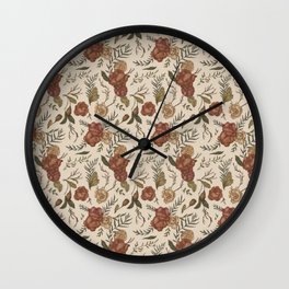 Antique Floral Pattern Wall Clock