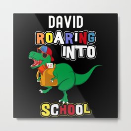 David Back To School Dinosaur Accessories Metal Print