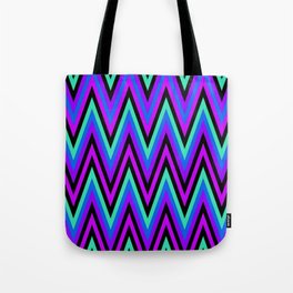 Chevron Design In Purple Blue Aqua Zigzags Tote Bag