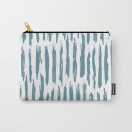 Vertical Dash Teal on White Carry-All Pouch