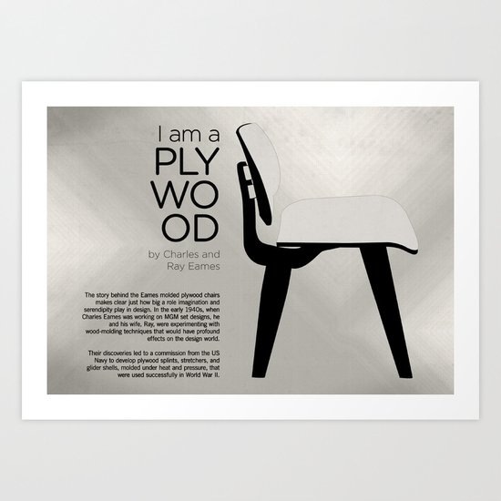Chairs - A tribute to seats: I'm a Plywood (information) Art Print