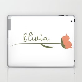 Olivia name on a rose Laptop Skin