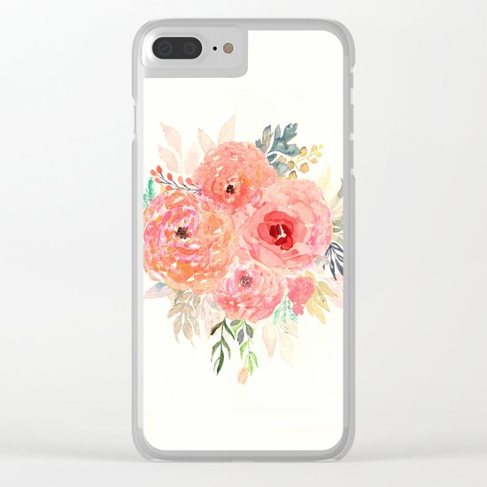 Pink Flower Bouquet Clear iPhone Case