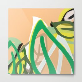 Mother Nature 1 Metal Print | Trendy, Illustration, Motherearth, Acidyellow, Tropical, Monicamorales, Cantaloupe, Abstraction, Monicamoralesartist, Ecoaware 
