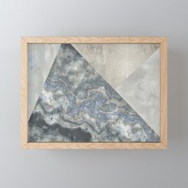 Grey Marble Gemstone Collage Framed Mini Art Print