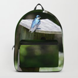  Home Sweet Home Backpack | Digital, Birds, Green, Bird, Photo, Nature, Spring, Color, Nestbox, Birdshouse 