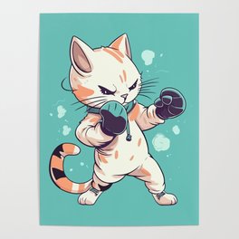 Cat kickboxing Poster