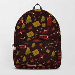 Red And Gold Holiday Pattern Backpack