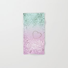 Mermaid Lady Glitter Heart #4 (Faux Glitter) #decor #art #society6 Hand & Bath Towel