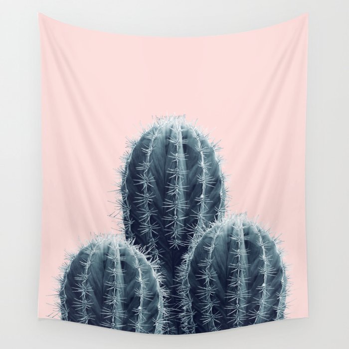 Navy Blue Blush Cacti Love #1 #plant #decor #art #society6 Wall Tapestry