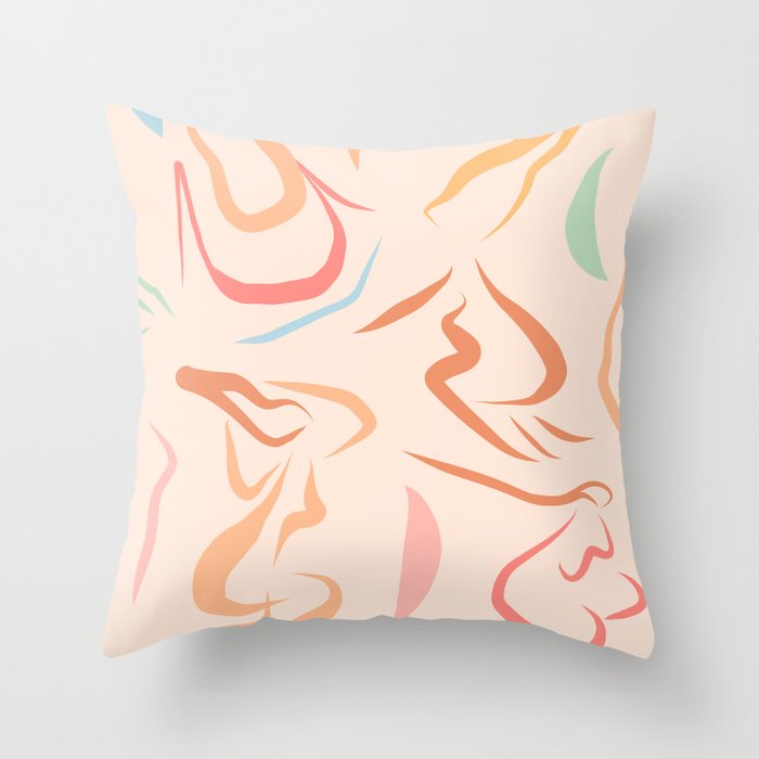 Body Love - line drawing Pattern #Matisse Throw Pillow
