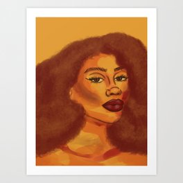 Sunshine Afro Woman  Art Print
