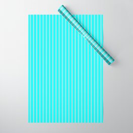 [ Thumbnail: Aqua & Light Grey Colored Lines/Stripes Pattern Wrapping Paper ]