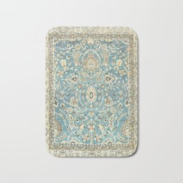 Antique Persian Rug Pastel Blue Cream Bath Mat