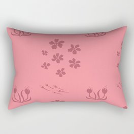 Pink Stamped Florals Rectangular Pillow
