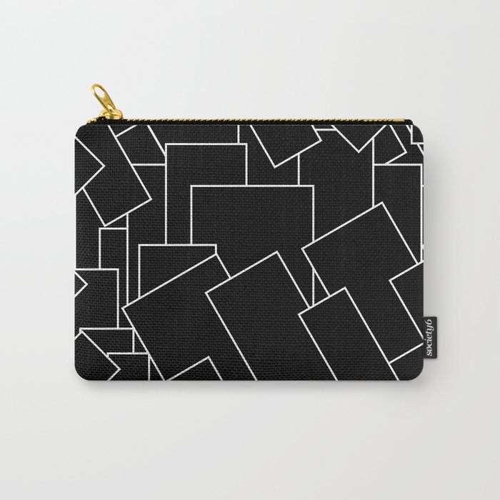 White Lines on Black I Carry-All Pouch